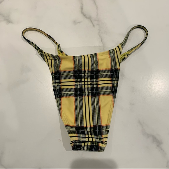 Princess Polly Twiin As if clueless yellow plaid bikini set Size Small - Picture 4 of 11